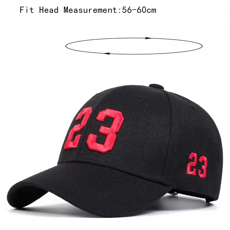 Unisex 23 Number Embroidery Baseball Caps Spring Autumn Outdoor Adjustable Casual Hats Hip Hop Cap Sunscreen Hat