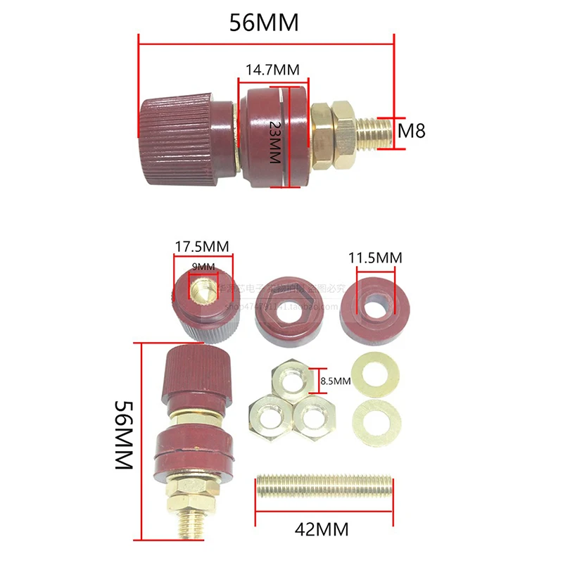 Brass Stud Premium Remote Battery Power Junction Post Connectors 6mm 8mm Replacement Terminals Kit Auto Accessories