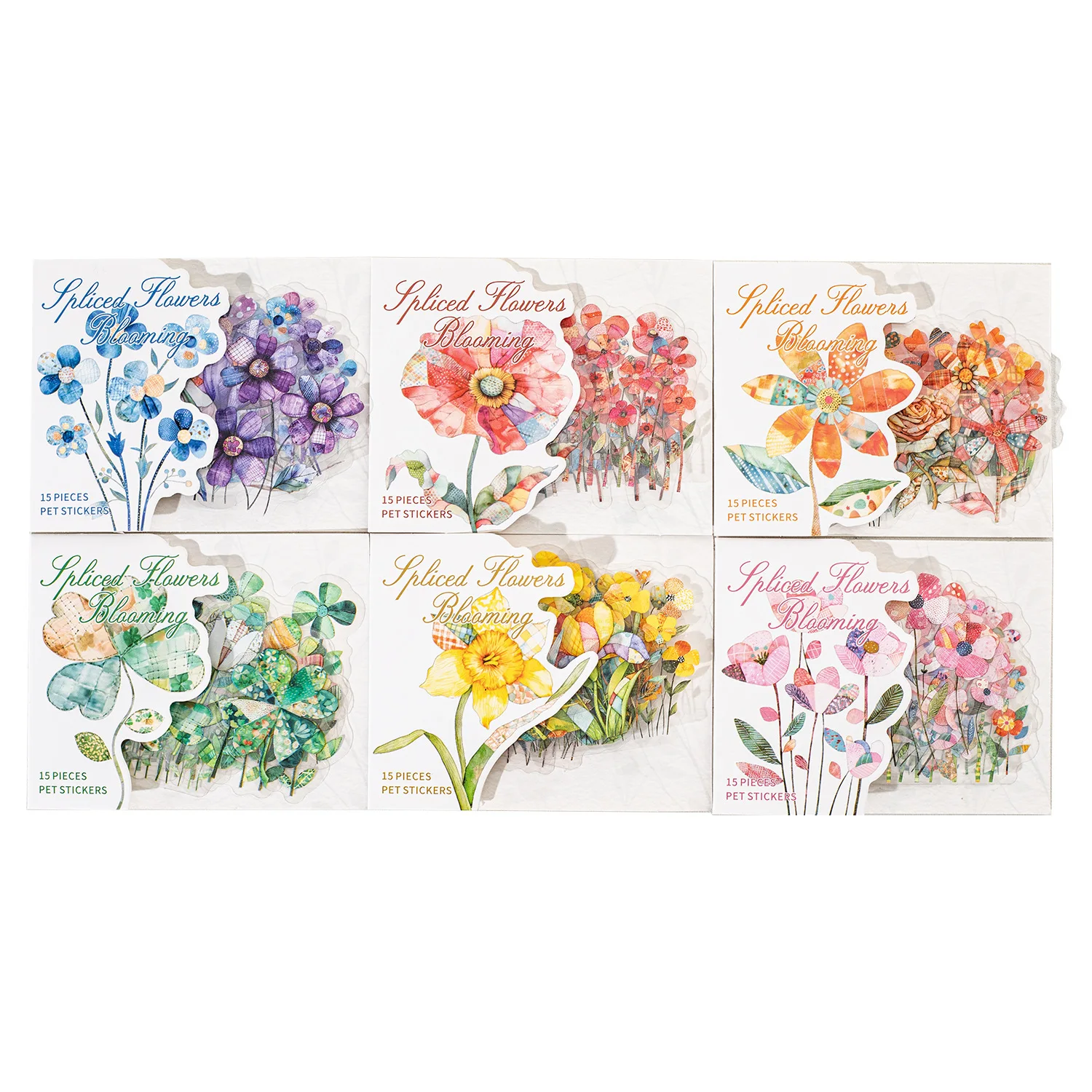 15 szt. Kawaii Naklejki Papiernicze Łączenie Kwiatów DIY Rękodzieło Album Scrapbooking Junk Journal Happy Planner Dziennik