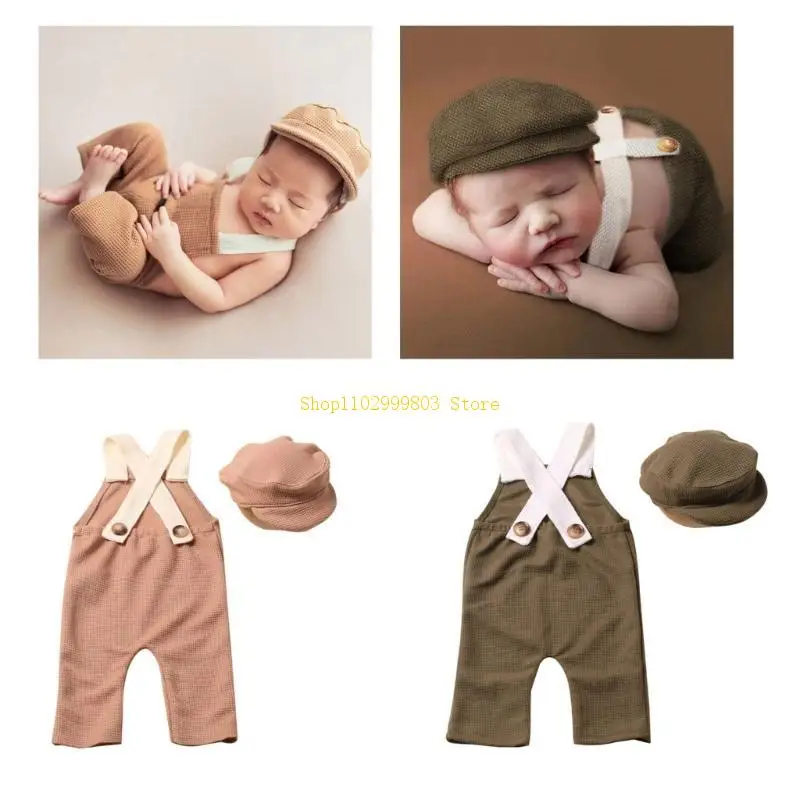 طفل صور الدعائم قبعة قبعة الحمالات السراويل الوليد صور الزي الانتحال زي J0MF #3