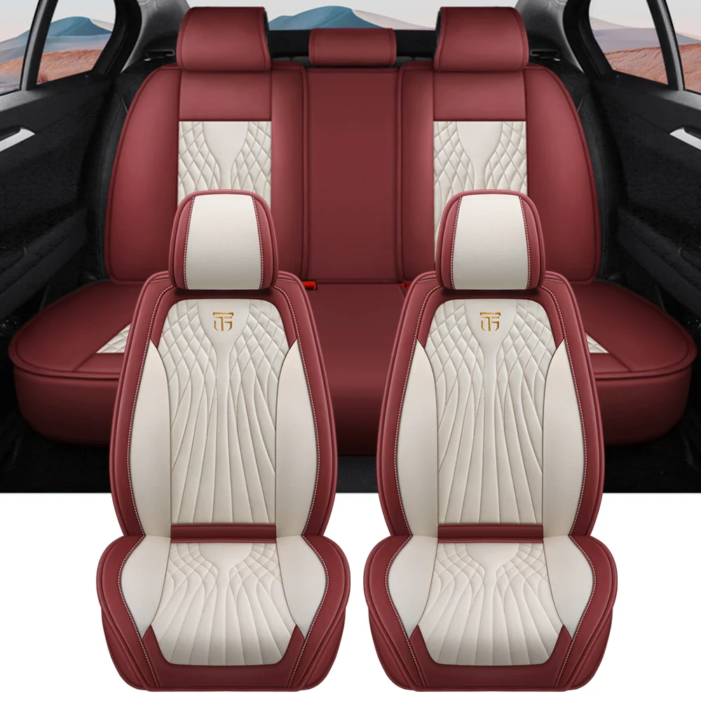 

Роскошные 3D-чехлы для автомобильных сидений из кожи наппа с лазерной перфорацией, дышащие, легко устанавливаются на большинство автомобилей, на 5 мест