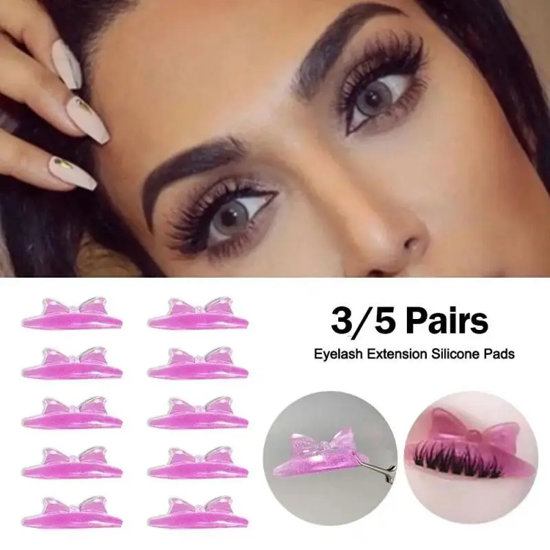

3/5 Pairs Eyelash Lifting Kit Glitter Bow Silicone Lamination Pad Reusable Eyelash Perm Rods 3d Eyelash Curler Accessories Tools