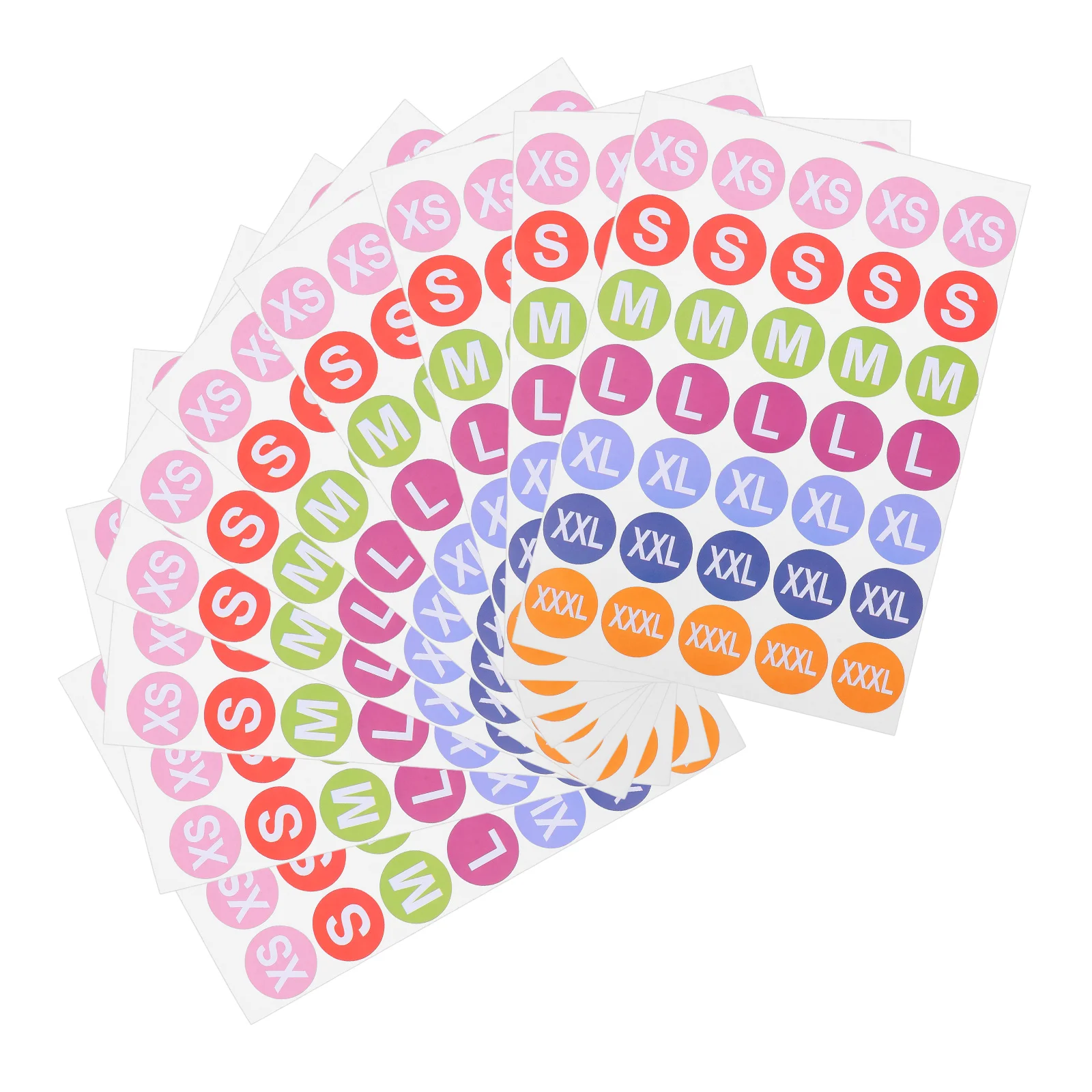 25 Sheets Apparel Size Labels Sticker Decal Stickers Adhesive Portable Clothing Round