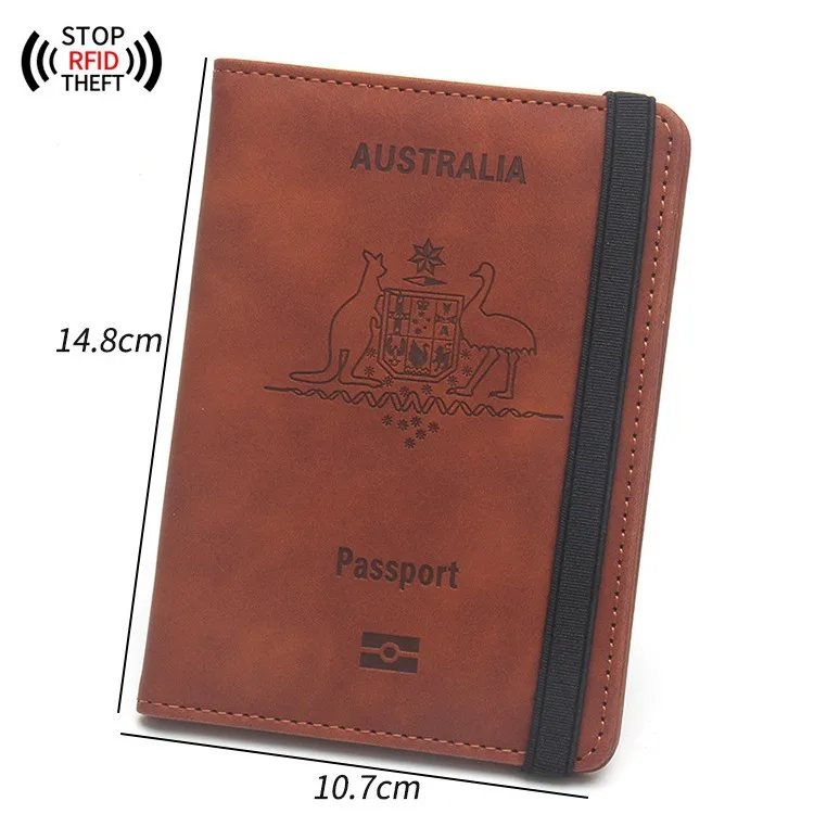 Funda de pasaporte australiana Rfid, billetera de viaje, funda para pasaporte, tarjetas, documentos, Organizador