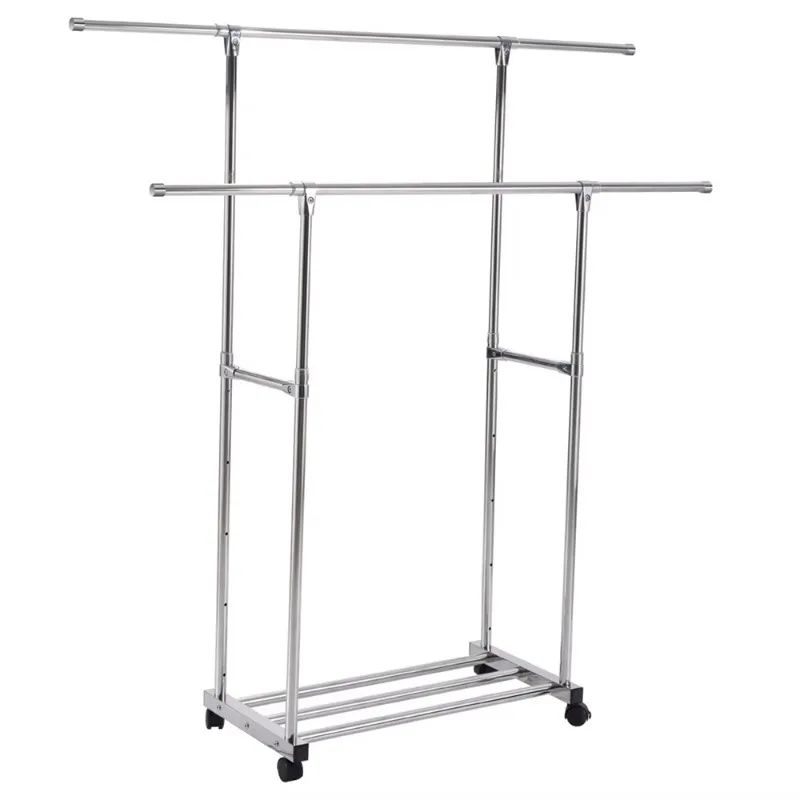 

Heavy duty hanger Rolling hanger with wheels and chassis 130 lb capacity for hanging garment coat racks