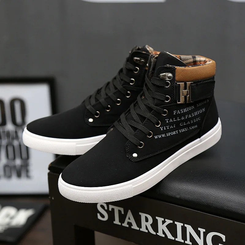 Canvas Ankle Boots for Man 2024 Fashion Casuals Men Shoes Winter Plush Warm Male Canvas Shoes Footwear Large Size 46 47