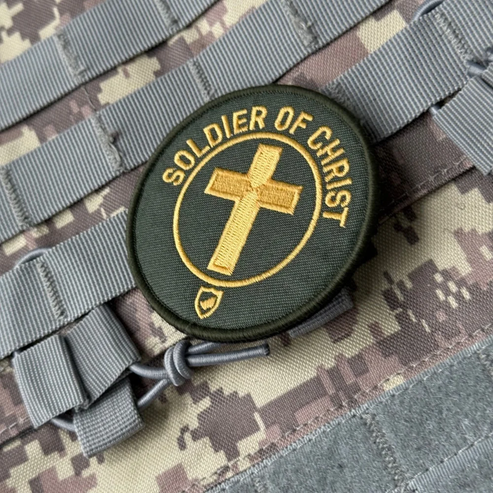 Parche táctico bordado Soldado de Cristo para moral airsoft - imagen 2
