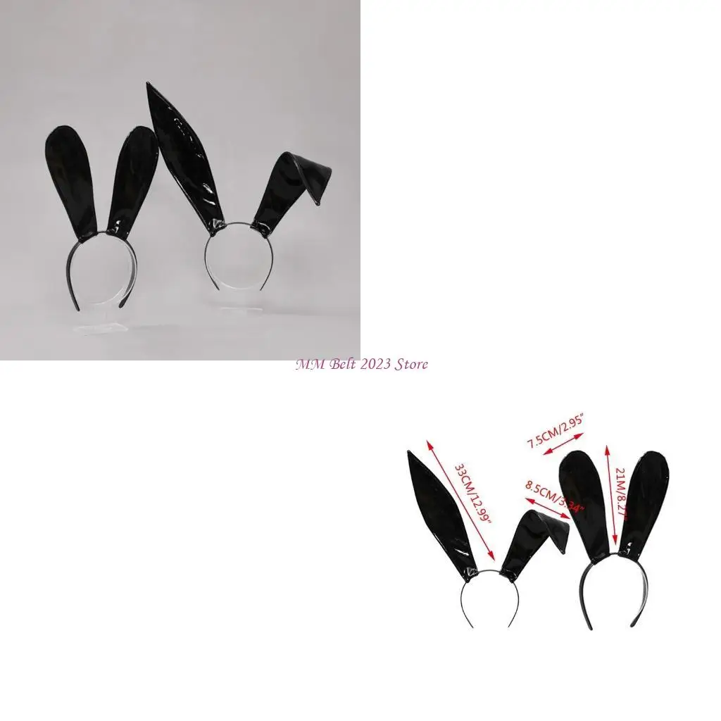 

49ME кожаная повязка на голову с заячьими ушками, сексуальный обруч для волос с заячьими ушками, головной убор на Пасху, костюм