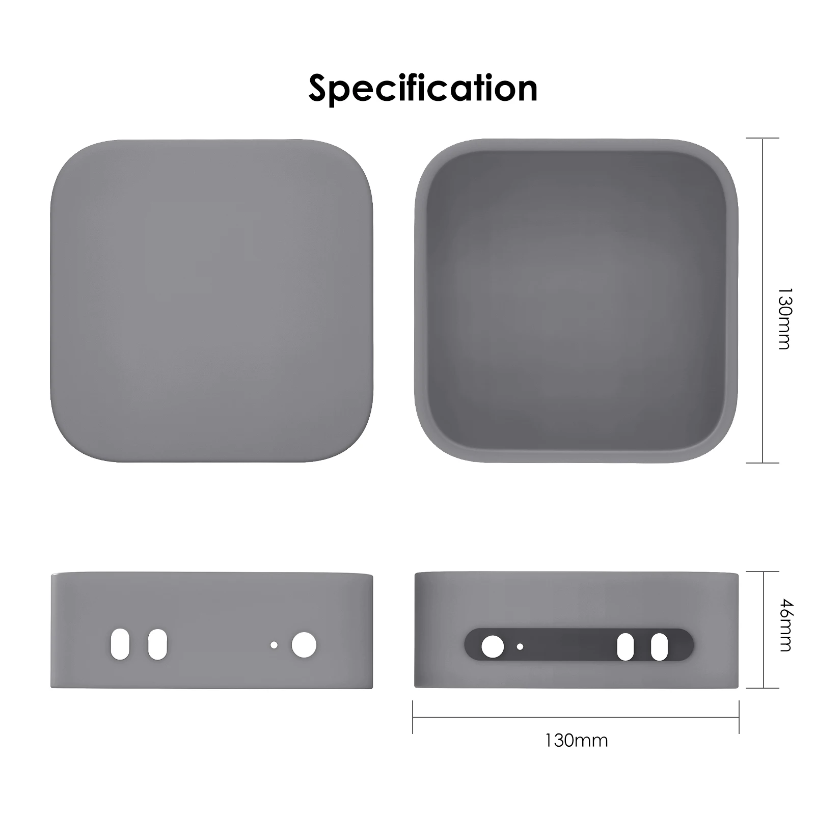 

for Mac Mini M4/Pro Silicone Protective Cover for 2024 Mac Mini Dust Cover Translucent Black Transparent