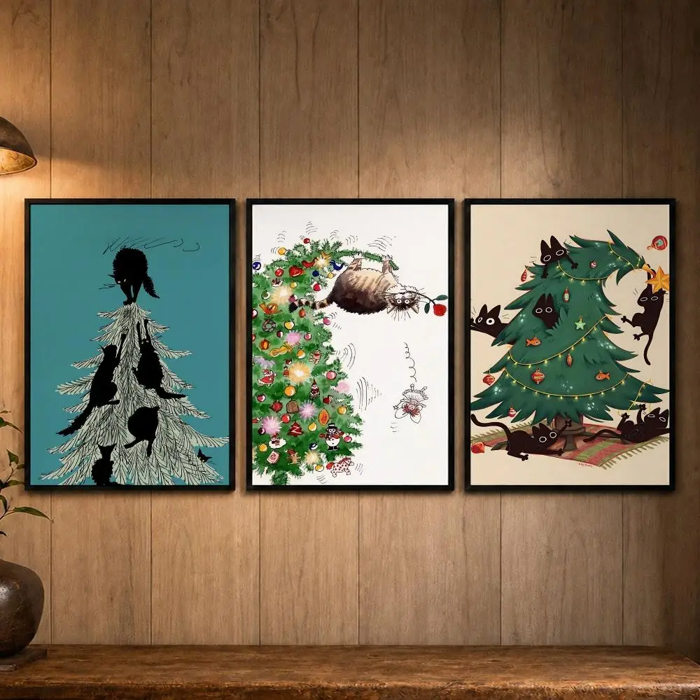 Original Art C-CatS Poster Self-adhesive Art Poster Decoracion Painting Wall Art White Kraft Paper Home Decor