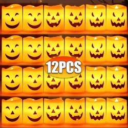 12/1PCS Pumpkin Candle Light LED Battery Powered Electronic Flameless Candles Halloween Home Decor Lamp Party Ornaments Props