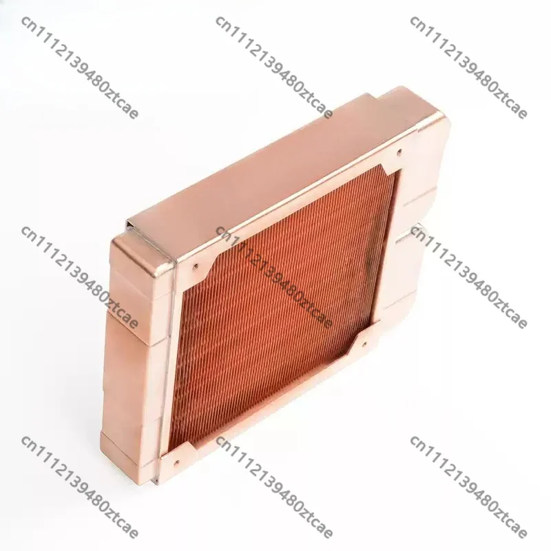 All‑Copper Water Cooling Radiator 7mm Round Tube Threaded Port For PC Industrial Cooling
