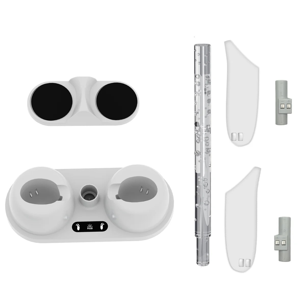 Зарядная док-станция RISE для гарнитуры Meta Quest 3, подставка для зарядки VR, зарядная станция для Meta Quest 3, подставка для хранения RGB-подсветки