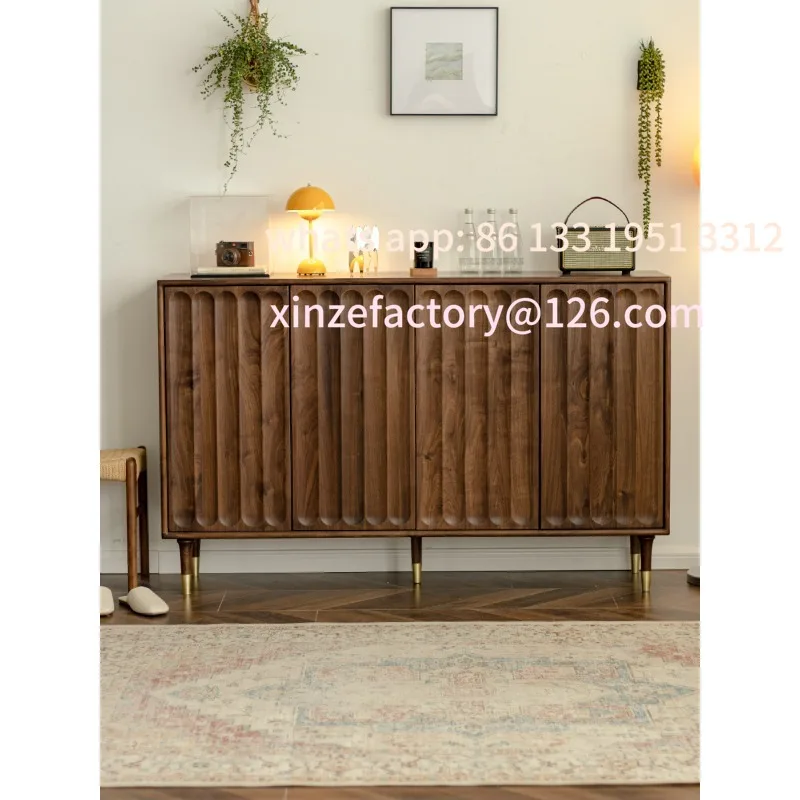 Wuying شجرة خزانة خذاء عميقة المنزلية سعة كبيرة باب خزانة خزانة الجوز الأسود خشب متين الشمال مدخل المقصورة