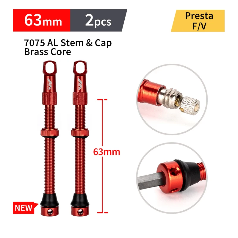 MANA 1 Paar Fiets Presta Ventiel 40/53/63/78/100mm 7075 Aluminium Voor Tubeless Road/MTB/Gravel Bike-ELITEWHEELS Ventiel