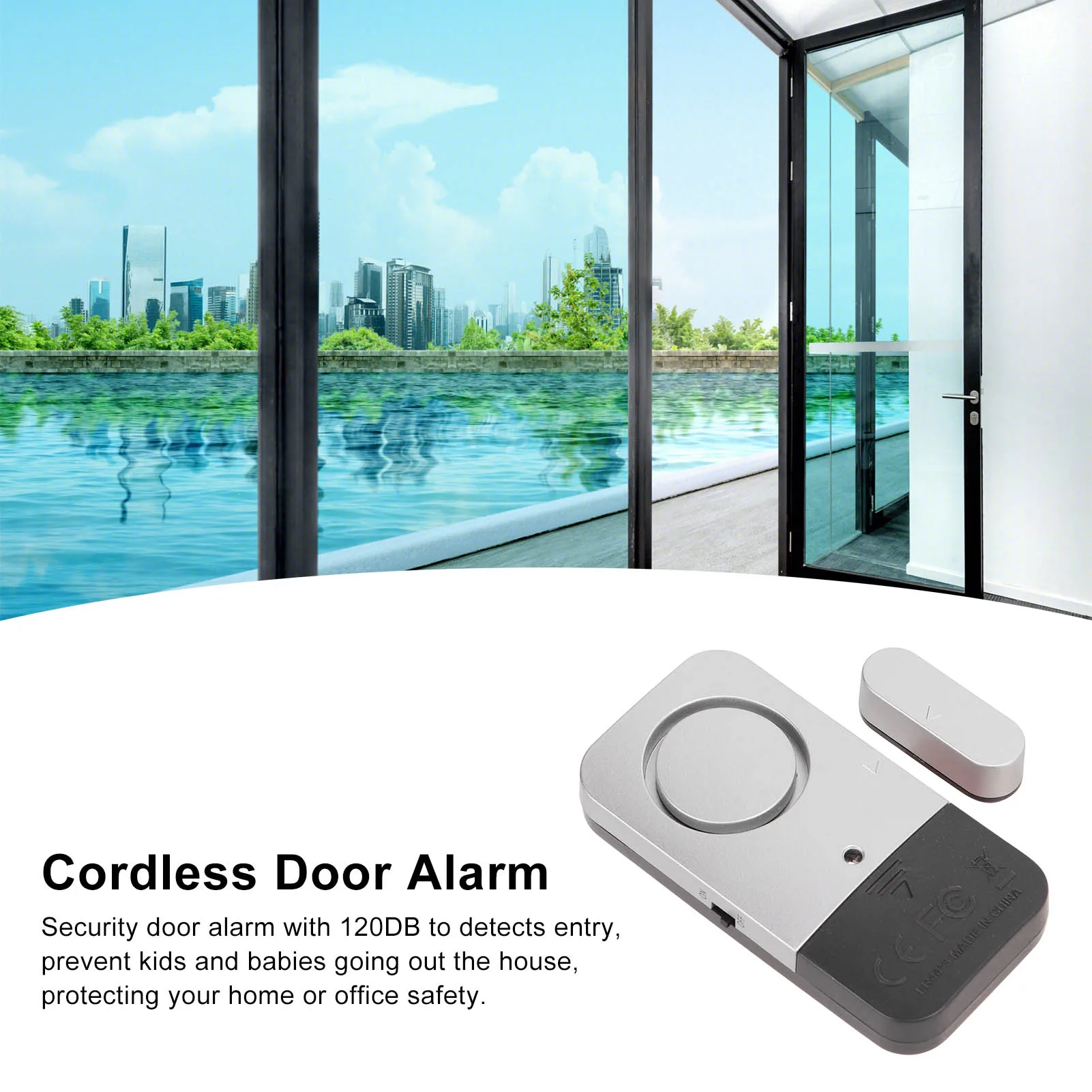 4 Set Door Window Alarm 120DB High Accuracy Safety Door Window Detector for Home Hotel Security Window Door Alarm