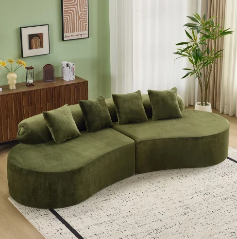 

Modern Luxury Square Sofa Set for Living Room Home Comfort Furniture Tufted Finish Sealed Foam Extendable for Apartments Villas