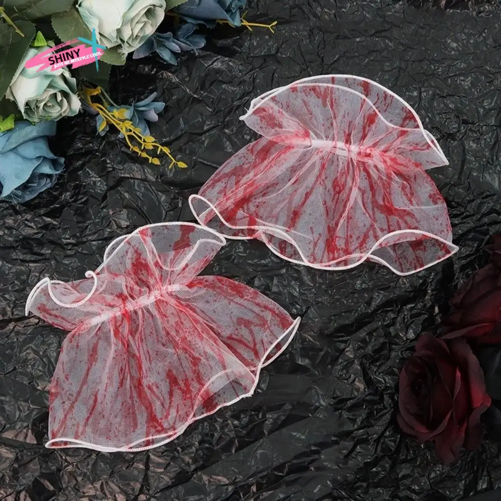 

Rose Halloween Bridal Headwear Bloodstain Hairpin Skeleton Hand Rose Hairpin Gothic Dark Skeleton Lace Hair Clip Bracelet