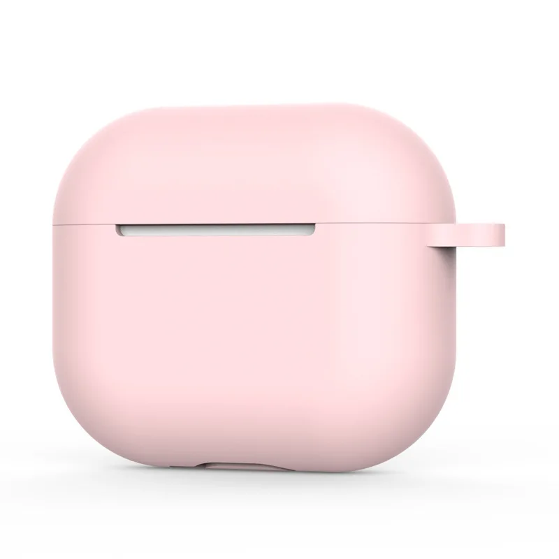 Apple Airpods 3用のソフトシリコンケース,Bluetoothワイヤレスヘッドフォン用のフック穴付きケース