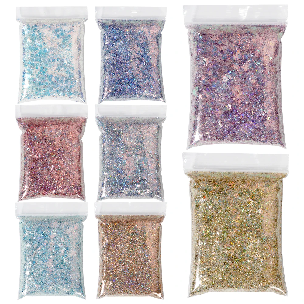 

50g/bag Laser Hexagon Nail Glitters Holographic Chunky Glitter Nail Tips Glitter Powder 3D Nail Flakes Sparkly Glitter 2022-A