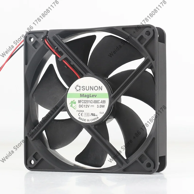 

SUNON Precision MFC0251V2-000C-A99 DC12V 3.0W 12025 120X120X25MM High Airflow Cooling Fan