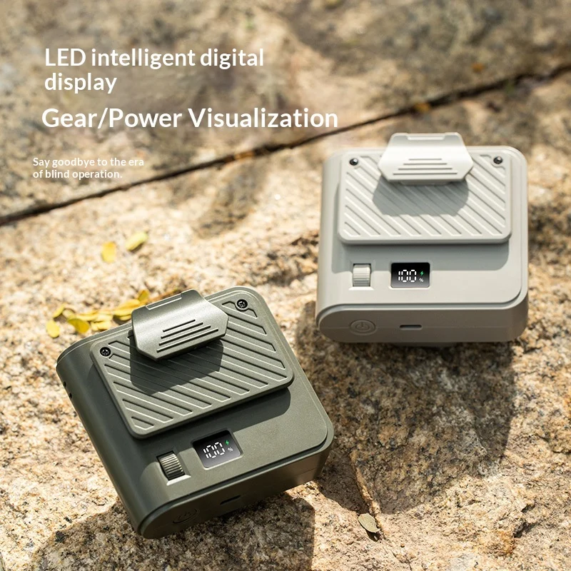 

Neck Waist Fan 2 in 1 Portable Rechargeable 100 Speed Strong Wind Turbo Fan with Digital Display for Outdoor Work Travel