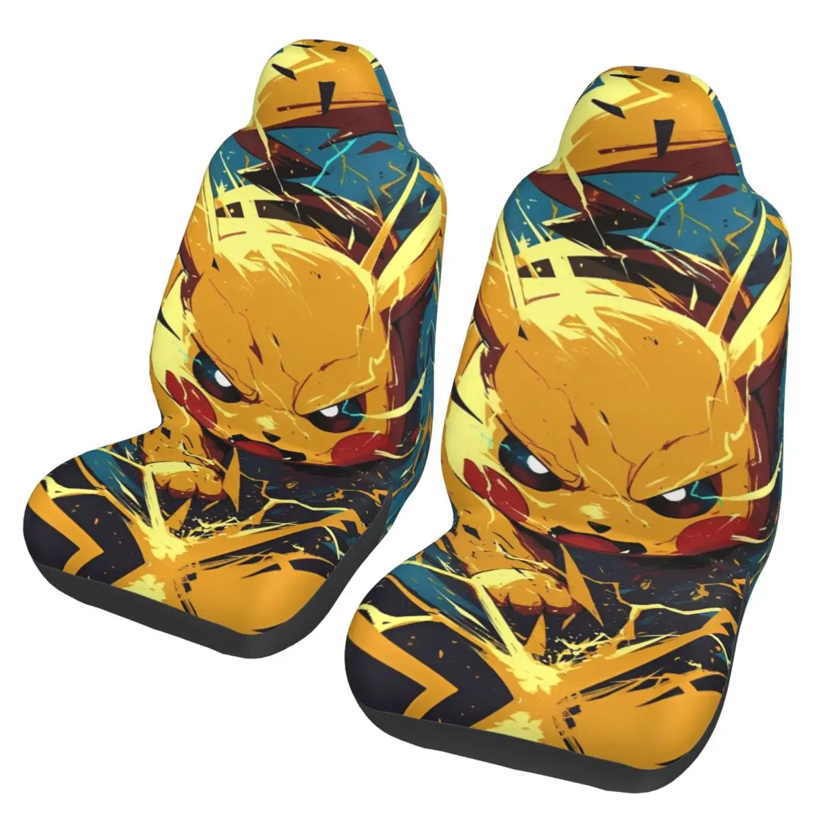 

Cool Pikachu Poke-Mon Fighting Stance Universal Car Seat Cover Suitable For All Kinds Models Car Seat Protection Covers Fishing