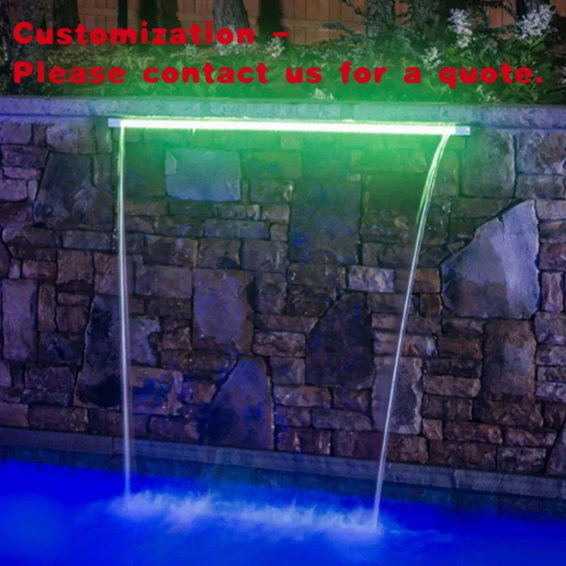 custom.Fenlin Indoor Swimming Pool Led Artificial Acrylic Curtain Cascade Wall Waterfall Descent