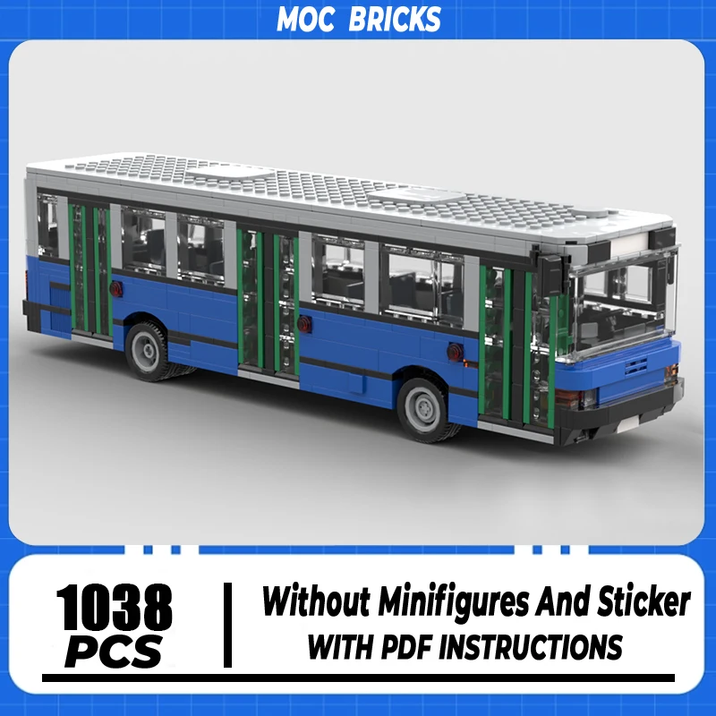 Bloques de construcción Moc, coches urbanos, modelo de campeones de velocidad, tecnología de autobús a escala, bloques modulares, regalos, juguetes para niños, conjuntos DIY de montaje