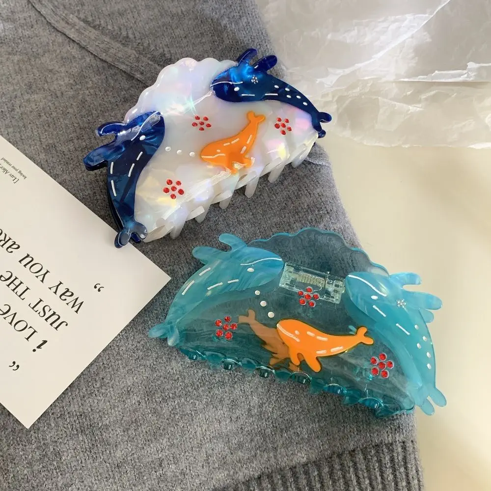 패션 헤어 클립 바다 물고기 머리핀 상어 클립 헤드웨어 푸른 고래 머리 집게핀 기하학 아세트산 상어 클립 여행