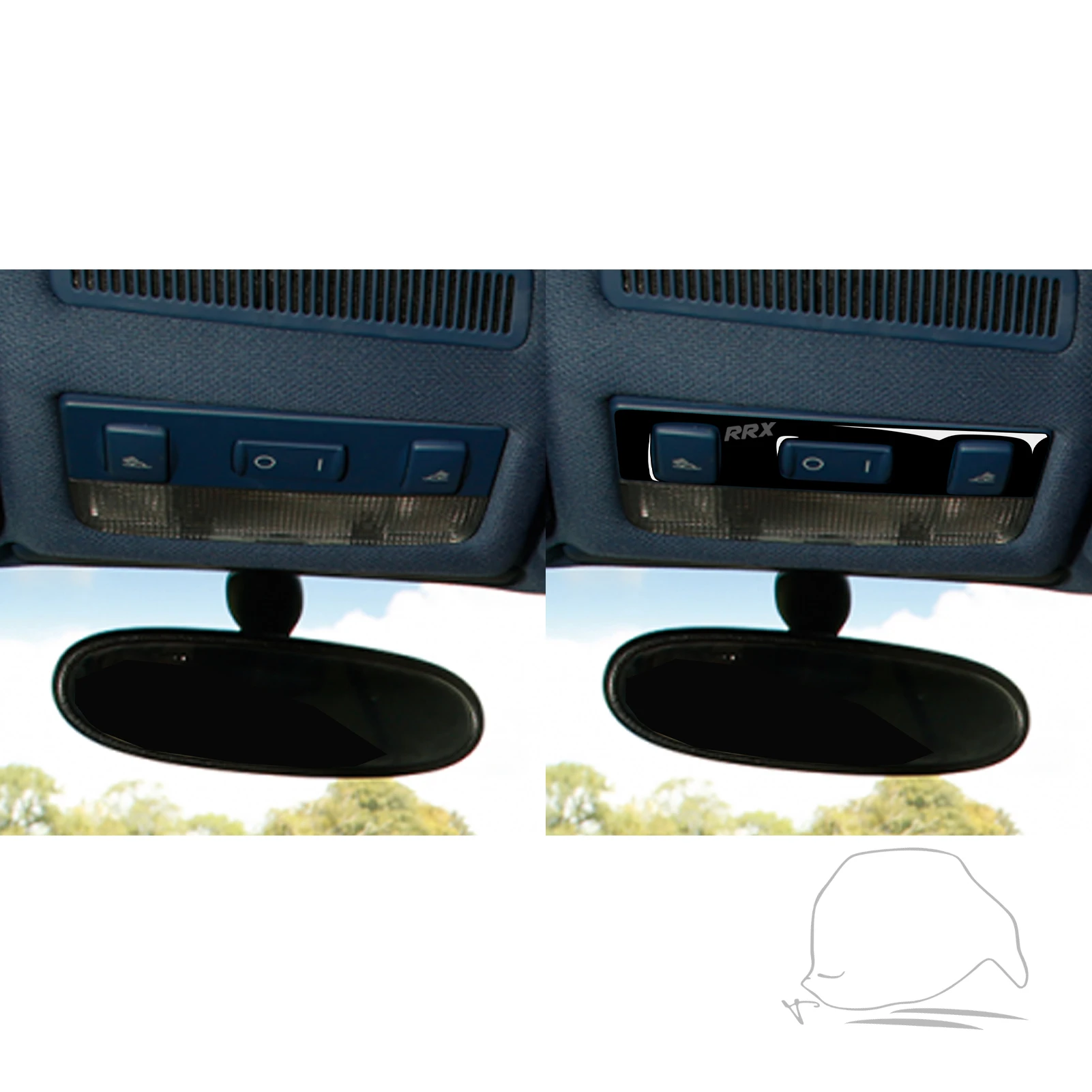 For Audi TT MK1 8N Hardtop 2001-2006 Car Roof Light Frame Trim Sticker Piano Black Interior Overhead Console Car Accessories