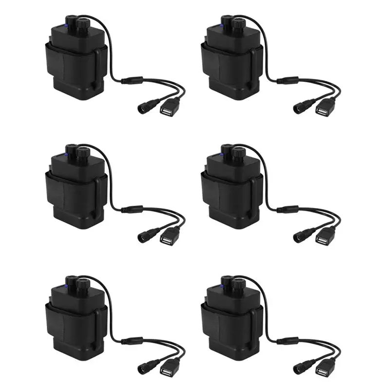 

6X Waterproof DIY 6X 18650 Battery Case Box Cover With 12V DC And USB Power Supply For Bike LED Light Cell Phone Router
