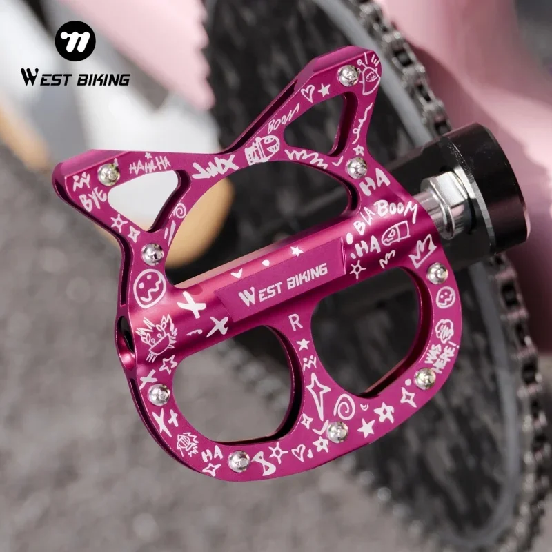 

Велосипедные педали WEST BIKING с 3 подшипниками в форме кошки, педали для шоссейного велосипеда MTB, уплотнительные подшипники на плоской платформе, велосипедные педали, аксессуары для велосипеда