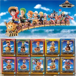 New In Stock Bandai One Piece Wcf Straw Hat Store 12th Anniversary All Aboard Sunny Train Anime Surrounding Gift
