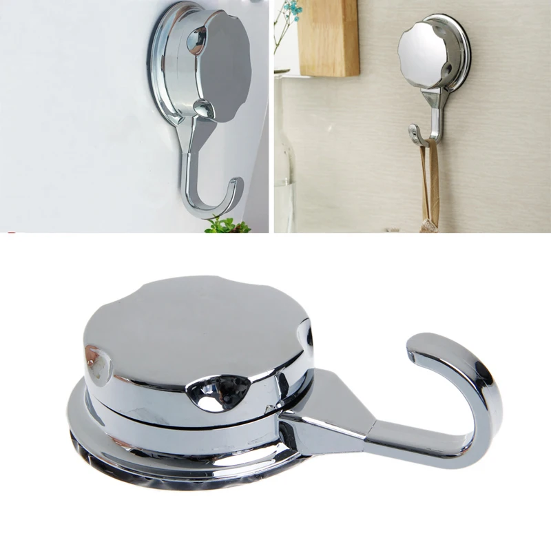 Chromed Suction Cup Kitchen Hooks for Towel Hooks Bathroom Wall Hook Vacuum Hook