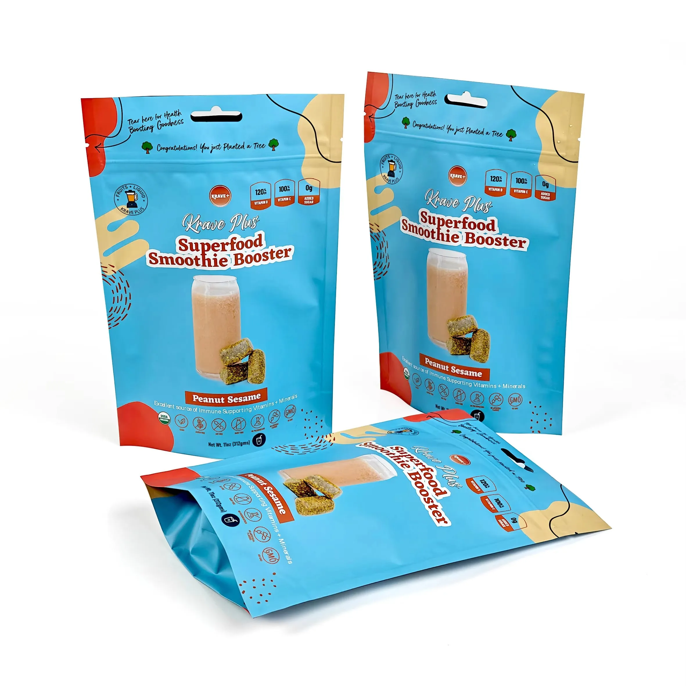 Custom Printed Ziplock Bags｜Candy Snack Stand-Up Pouches｜Zipper Food Grade Packaging Bags