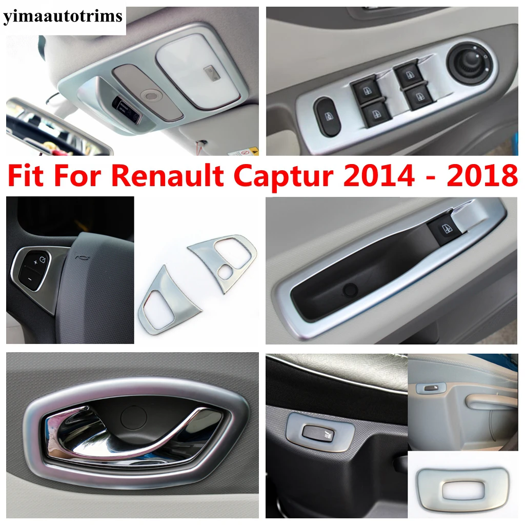 

Window Lift / Steering Wheel / Handle Bowl / Read Light / Seat Heating Button Cover For Renault Captur 2014 - 2018 Accessories