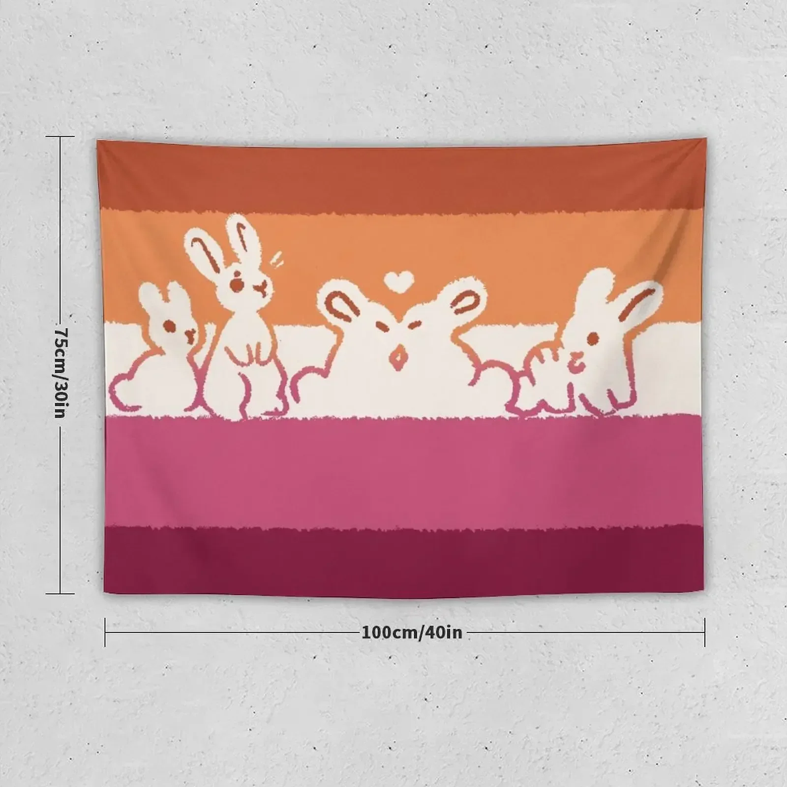 Lesbian Flag Bunnies Tapestry Room Decorations Wall Decor Hanging Cute Room Things Tapestry