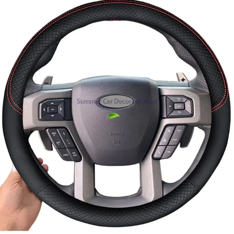 Customized Car Steering Wheel Cover For Ford Raptor F150 2015-2019 Style Original Version Of The Original Car Hand Suture Suede