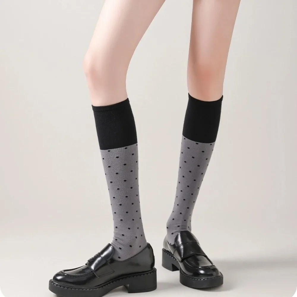 Fashion Korean Style Long Socks Color Matching Elastic Knee Socks Cotton Women Stockings Women
