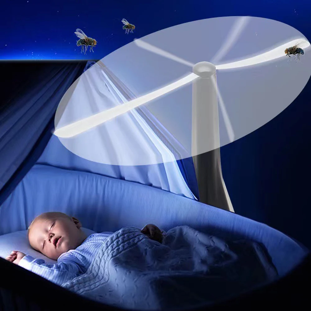 Elektrischer Fliegenvertreiber, Anti-Insekten-Mückenschutzventilator, batteriebetriebener Haushalts-Schädlingsbekämpfungsventilator für den Haushalt, für den Küchentisch zu Hause