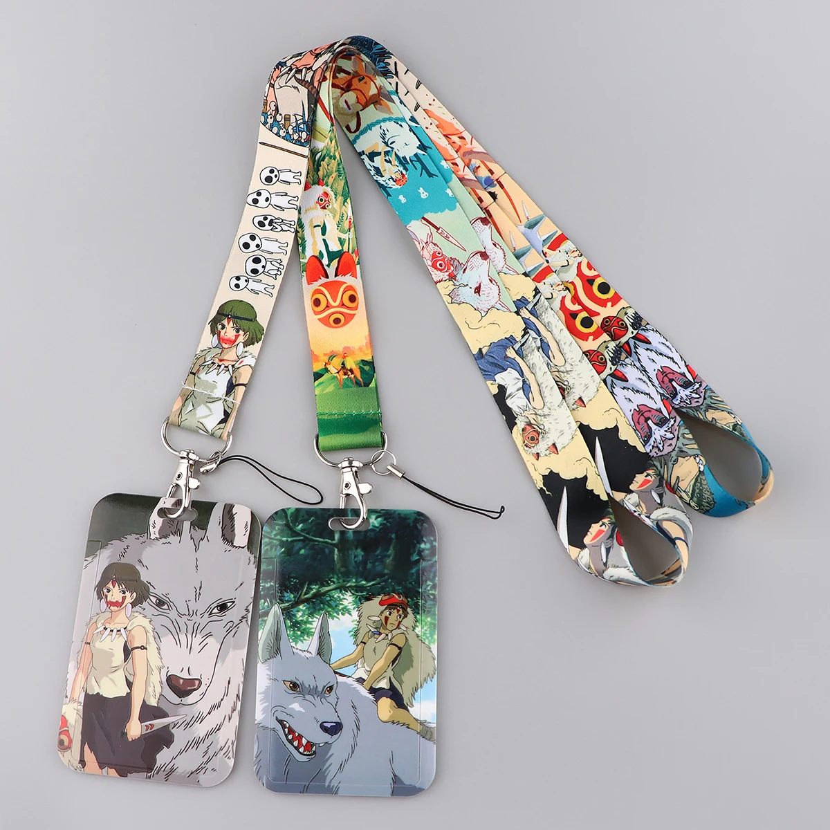 

Ransitute R2883 Wolf Tribe Girl Lanyard Card Holder Student Hanging Neck Mobile Phone Lanyard Badge Subway Access Card Holder