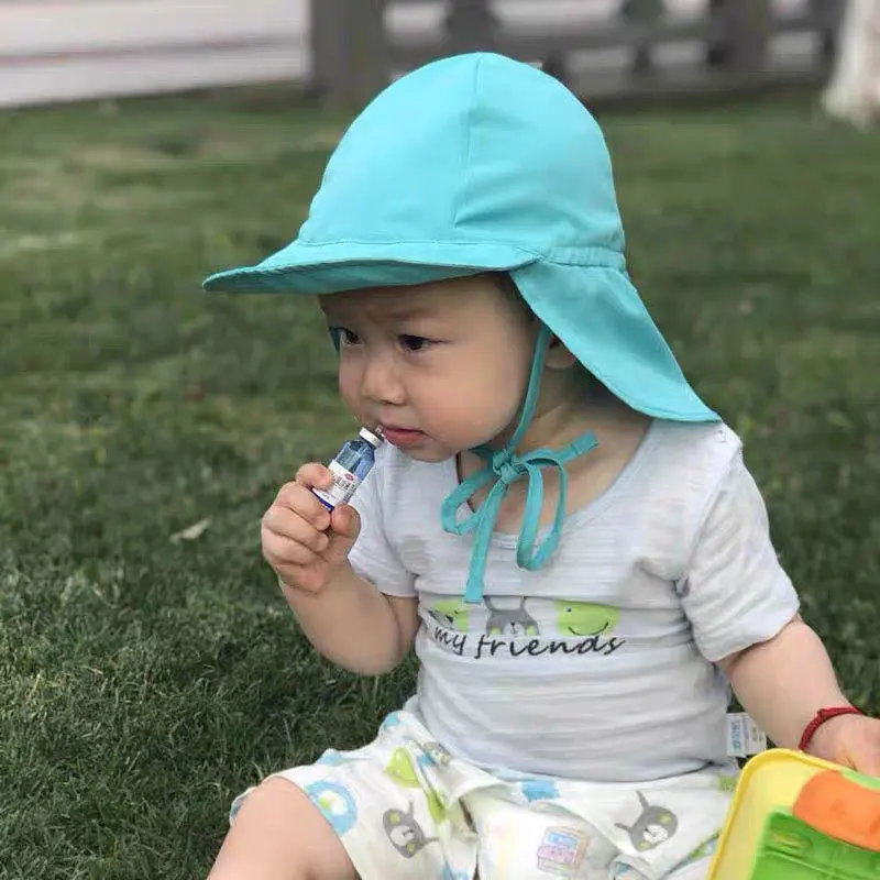 Cappello da sole per bambini Cappello da sole per bambini, estate, primavera, spiaggia, con patta sul collo, berretto da viaggio per bambine