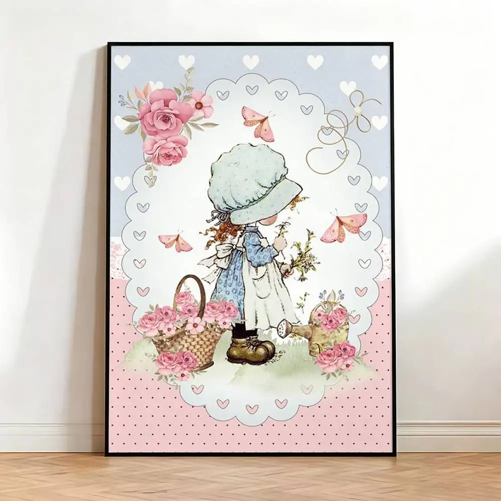 S-Sarah K-Kay Vintage Country Girl  Poster Waterproof Wall Art Sticker For Bar Living Room Vintage Decor High Quality Print Gift