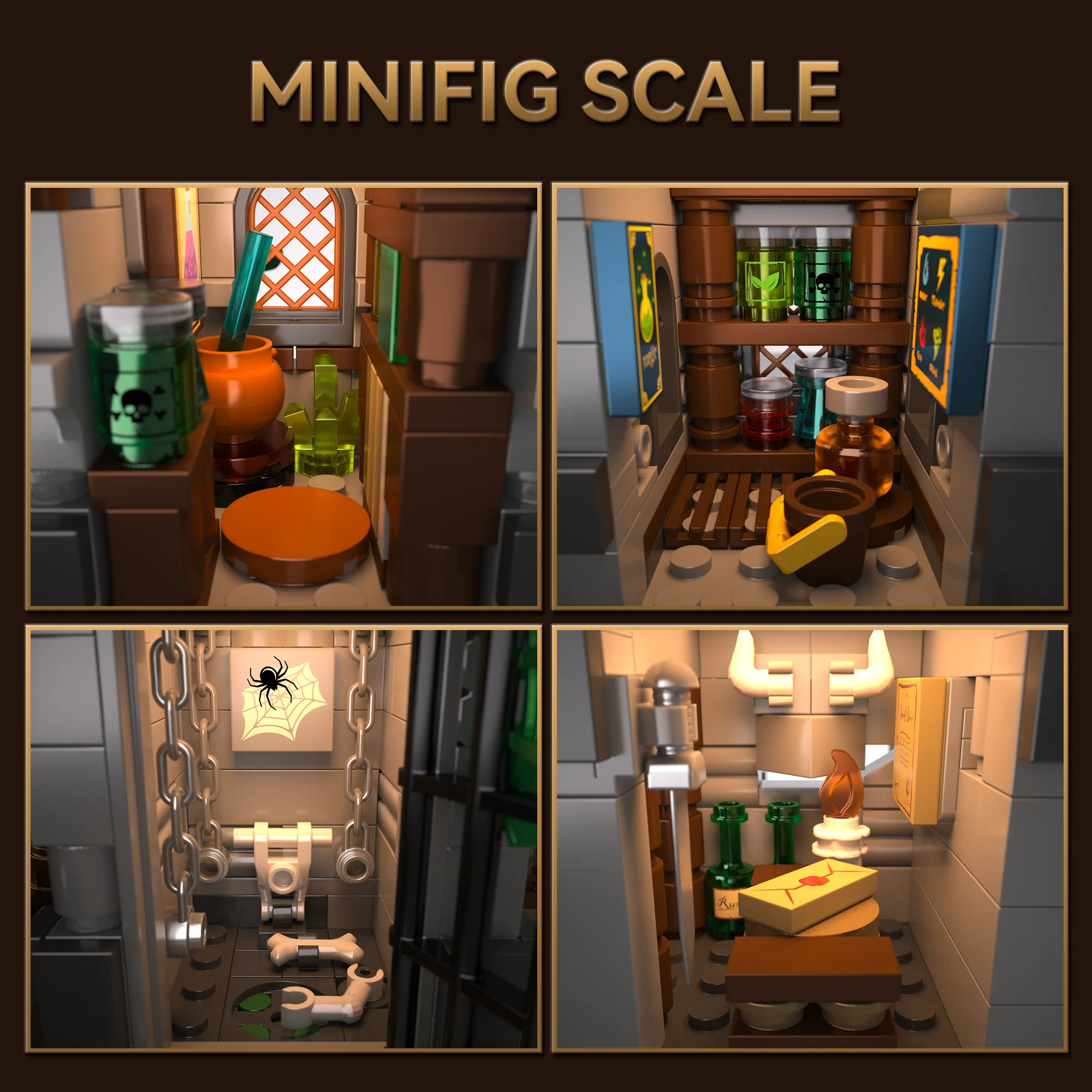 ตัวต่อบล็อกปราสาทอัศวินยุคกลาง 2568 ชิ้น แบบจำลองถนน MOC ของเล่นประกอบชุดตกแต่ง เหมาะเป็นของขวัญวันหยุด