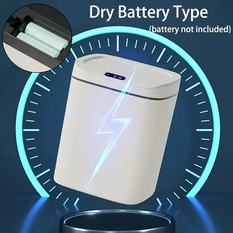 

Smart Battery Powered Trash Can with Motion Sensor Large Capacity for Home Bedroom Office Polished Finish Wastebasket