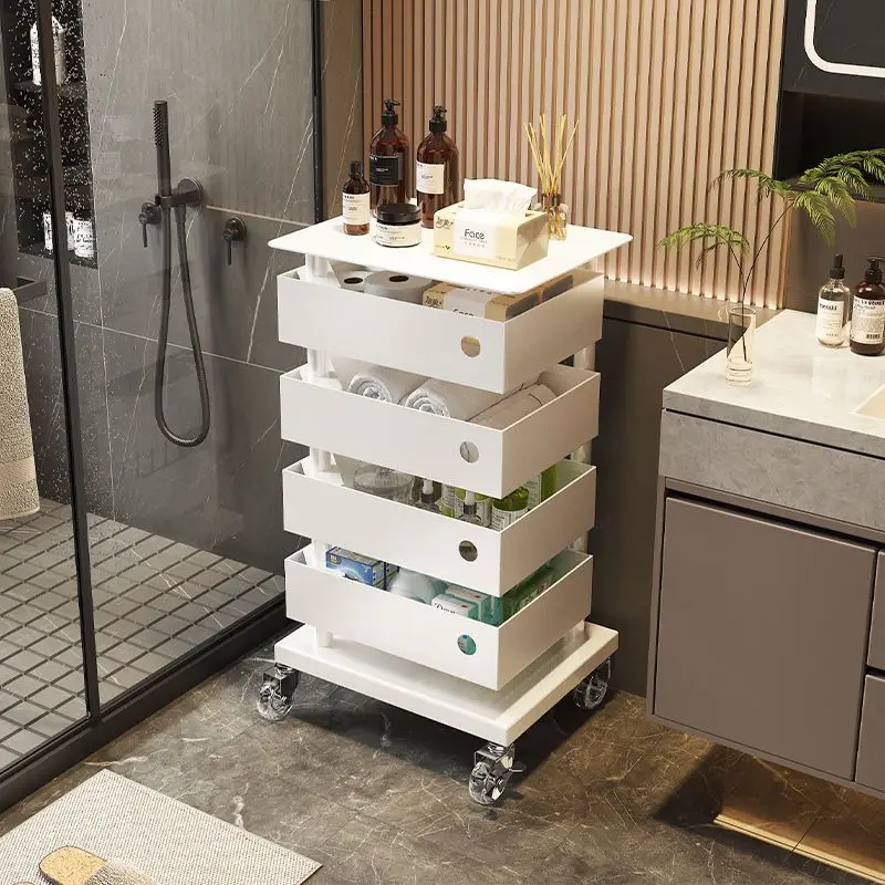 high-value bathroom storage cabinet, rack next to the washing machine, bathroom floor-to-ceiling rack 2