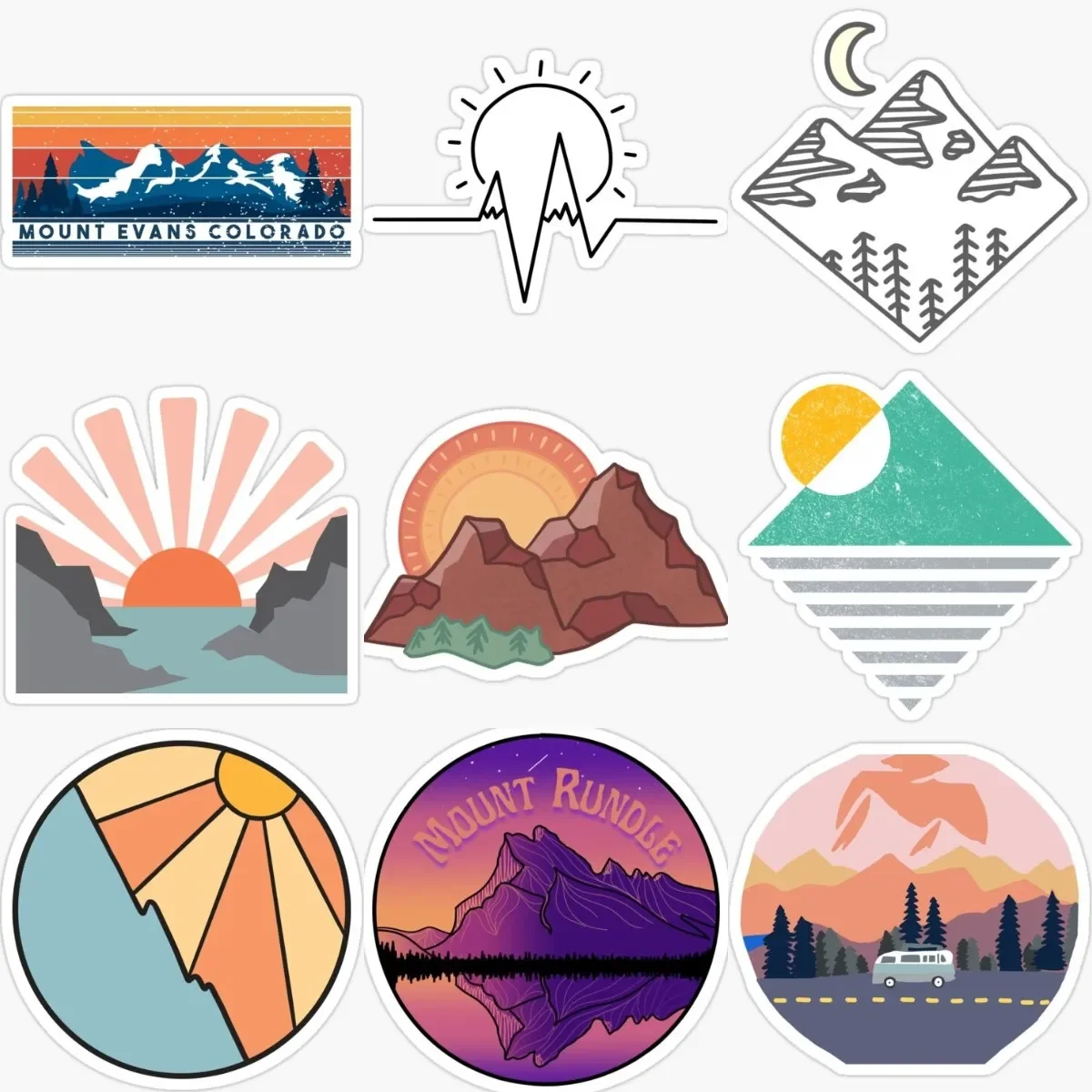 

Sunset Camping Adventure Awaits Creative PVC Waterproof Stickers Accessories for Decorate Car Suv Wall Camper Bumper Van