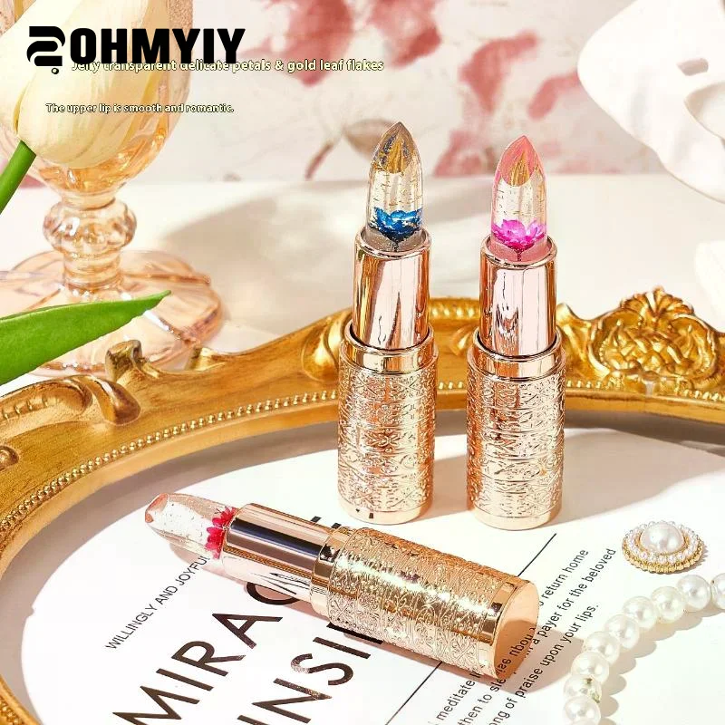 ลิปสติกเจลลี่ใสเปลี่ยนสี บำรุงริมฝีปาก กันน้ำ ติดทนนาน แต่งหน้าสวยเซ็กซี่ ลิปกลอส