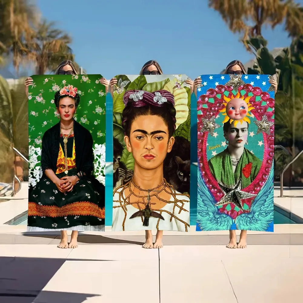 Toalha de Praia Esportiva Clássica de Secagem Rápida F-Frida K-Kahlo-S Macia para Piscina, Viagem, Fitness, Chuveiro, Camping, Presente